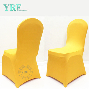 YRF Factory Banquet Supplies Goedkope Spandex Geel Chair Covers