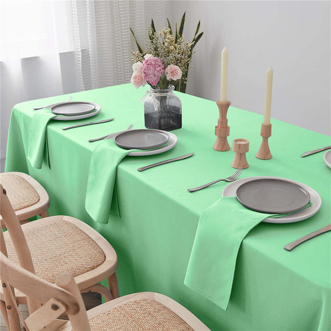 Rechthoekig tafelkleed Lichtgroen 90x132 inch Puur 100% polyester kreukvrij voor feestjes