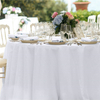 Ronde tafelkleed wit 132 " inch massief 100% polyester kreukvrij voor hotel