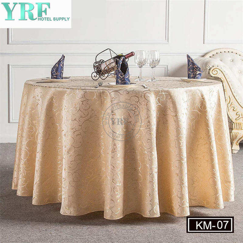 YRF rond tafelkleed 120" inch goud polyester wasbaar kreukvrij voor buffettafel