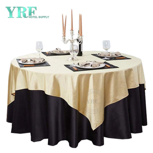 YRF Rond tafelkleed 120" Inch goud polyester wasbaar kreukvrij voor bruiloft