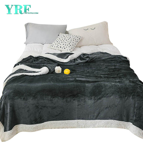 Kingsize bed Coral Fleece deken Donkergrijs en wit Moderne stijl Winter dik