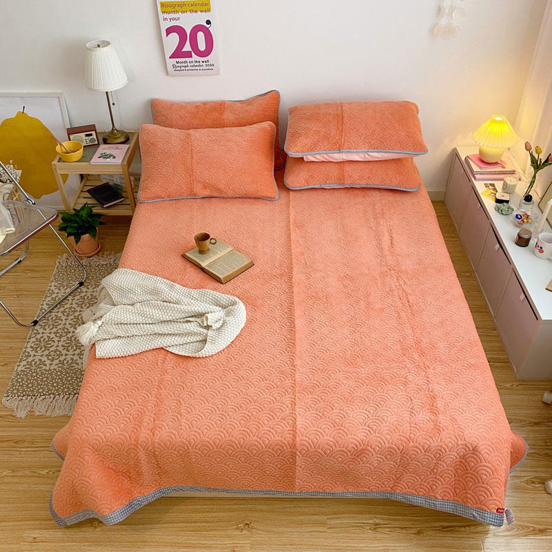 Home Decoration Sprei Soft Queen Size Quilt Set Oranje voor de zomer