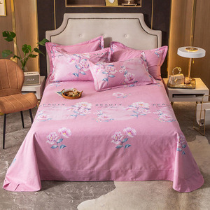 Lakenset roze bedrukt zachte rimpel voor tweepersoonsbed