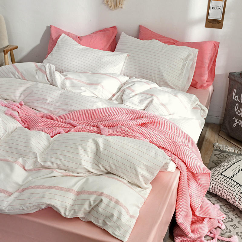 Hoge kwaliteit goedkope prijs 4-delige kingsize bed voor appartement katoenen beddengoed set