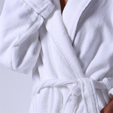 China Fabrieksprijs Grote maat badjas 100% katoen wit fluweel voor Hotel Spa